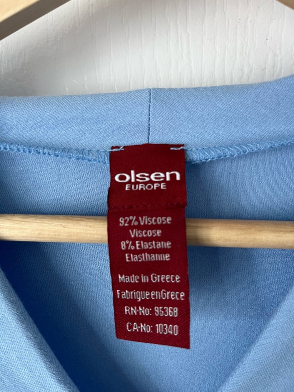 OLSEN Blue Twist Front Top 3/4 Sleeve Soft Stretch Size 6 - Picture 5 of 8